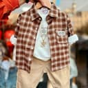 2722-سه تیکه چهارخونه کتان